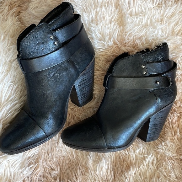Rag & Bone | HARROW Leather Ankle Boho Boots Booties | Black | Size 36 | 5.5 US - Picture 7 of 13
